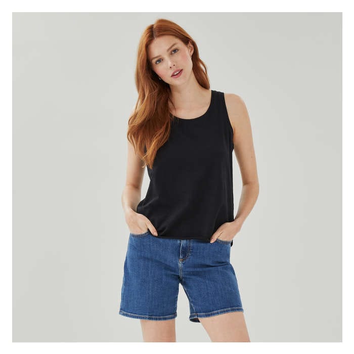 Aux Femmes Tanga en coton - Noir Jf